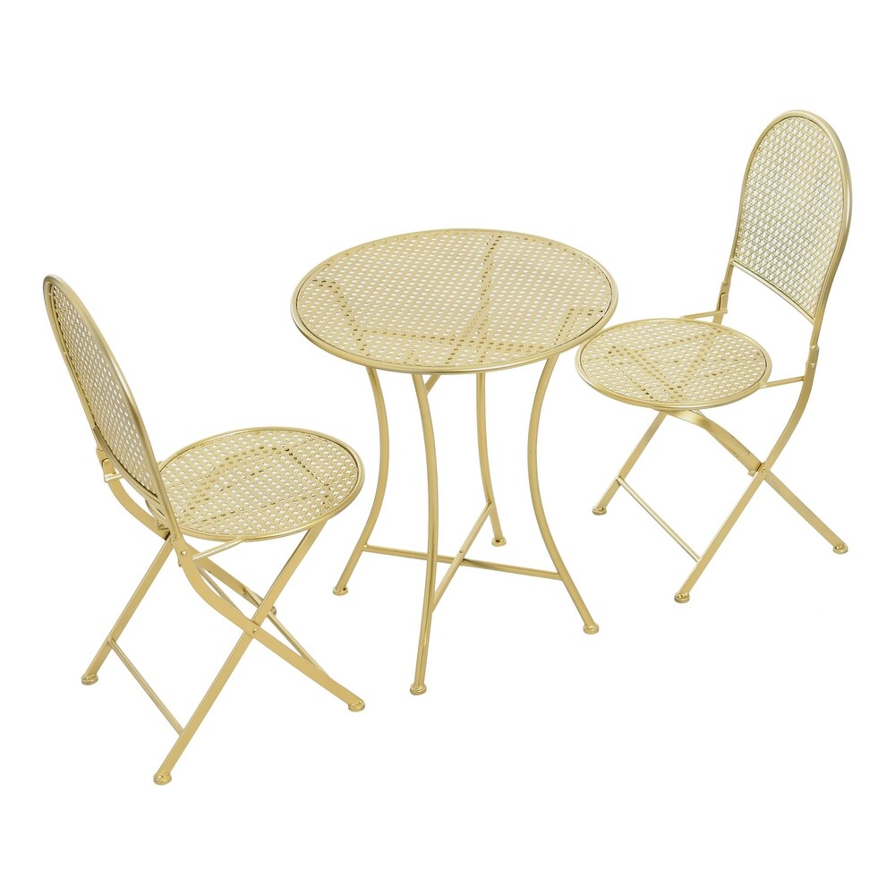 Outdoor Bistro Patio Set with Table and 2 Folding Chairs