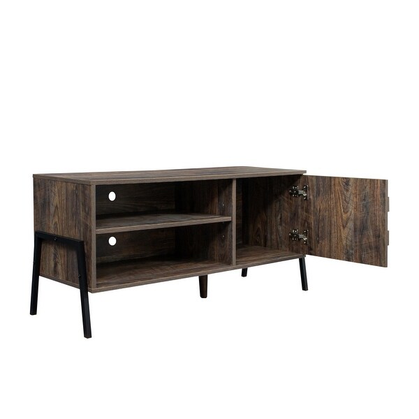 TV Stand Wooden Media Cabinet with LED Lights - 21