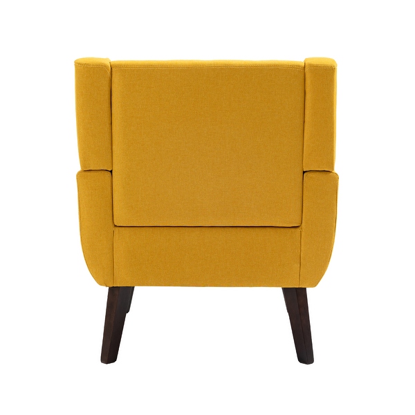 Modern Cotton Linen Upholstered Armchair Tufted Accent Chair