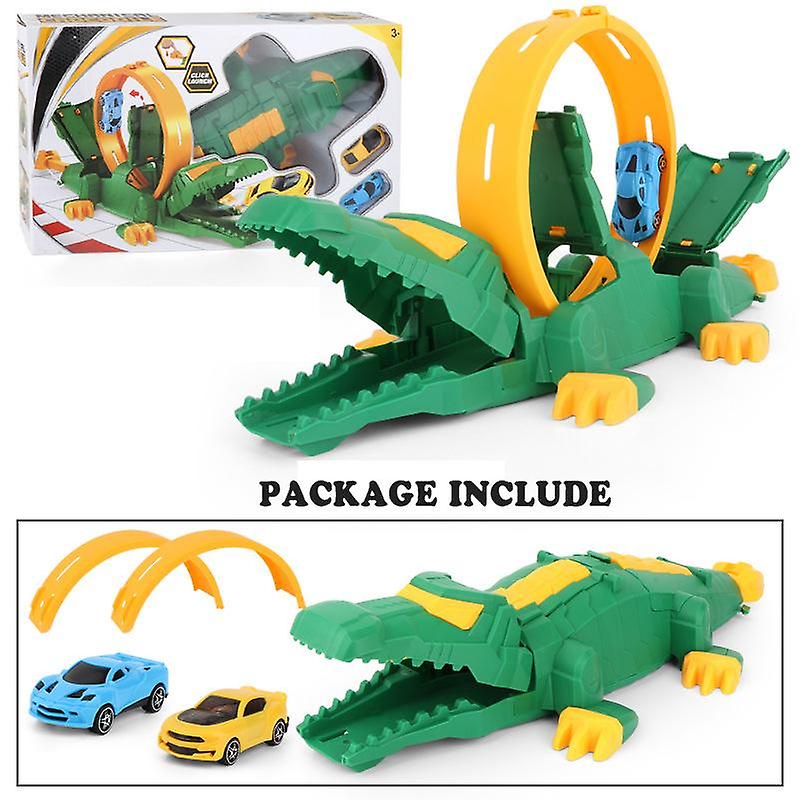 Crocodile Ejection Toy Car Railway Toy Car Simulation Track Toy Set Child Hands-on Ability Car Christmas Birthday Gi