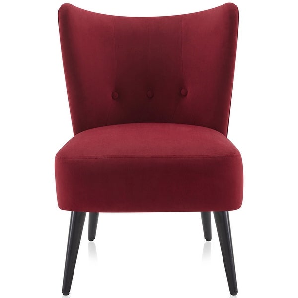 BELLEZE Sheila Velvet Accent Chair w/ Button Tufted Wingback， 3 Colors