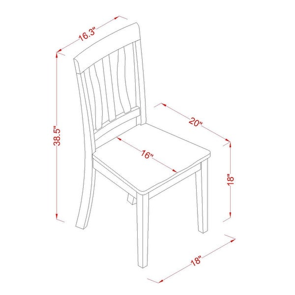 3-piece Dining Set Contains Round Table and 2 Dining Chairs in Black and Cherry Finish (Chairs Seat Options)