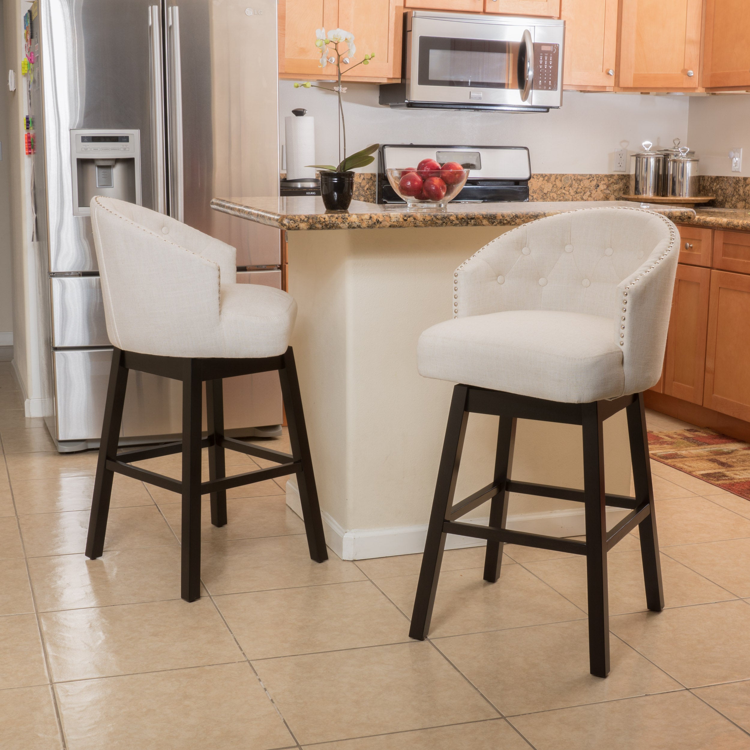 Noble House Bentley Beige Bar Stool (Set of 2)