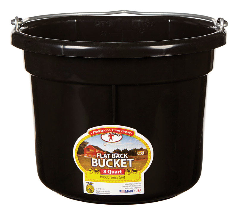 FLAT BACK BUCKET BLK 8QT