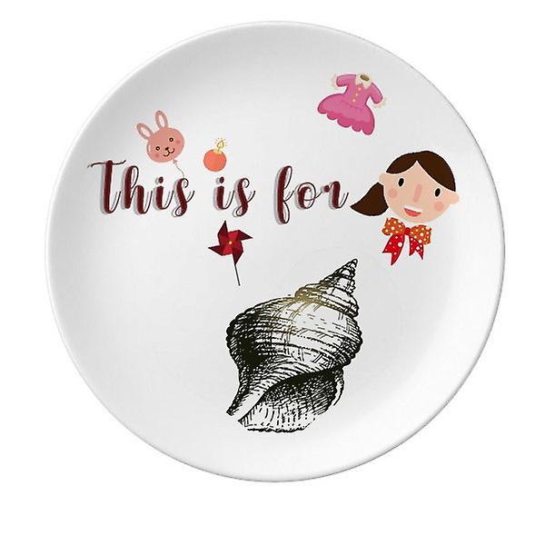 Marine Life Black Snail Illustration Decorative Porcelain 8 Inch Dinner Plate