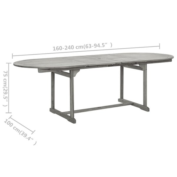 vidaXL Outdoor Dining Table Extendable Garden Patio Table Solid Wood Acacia