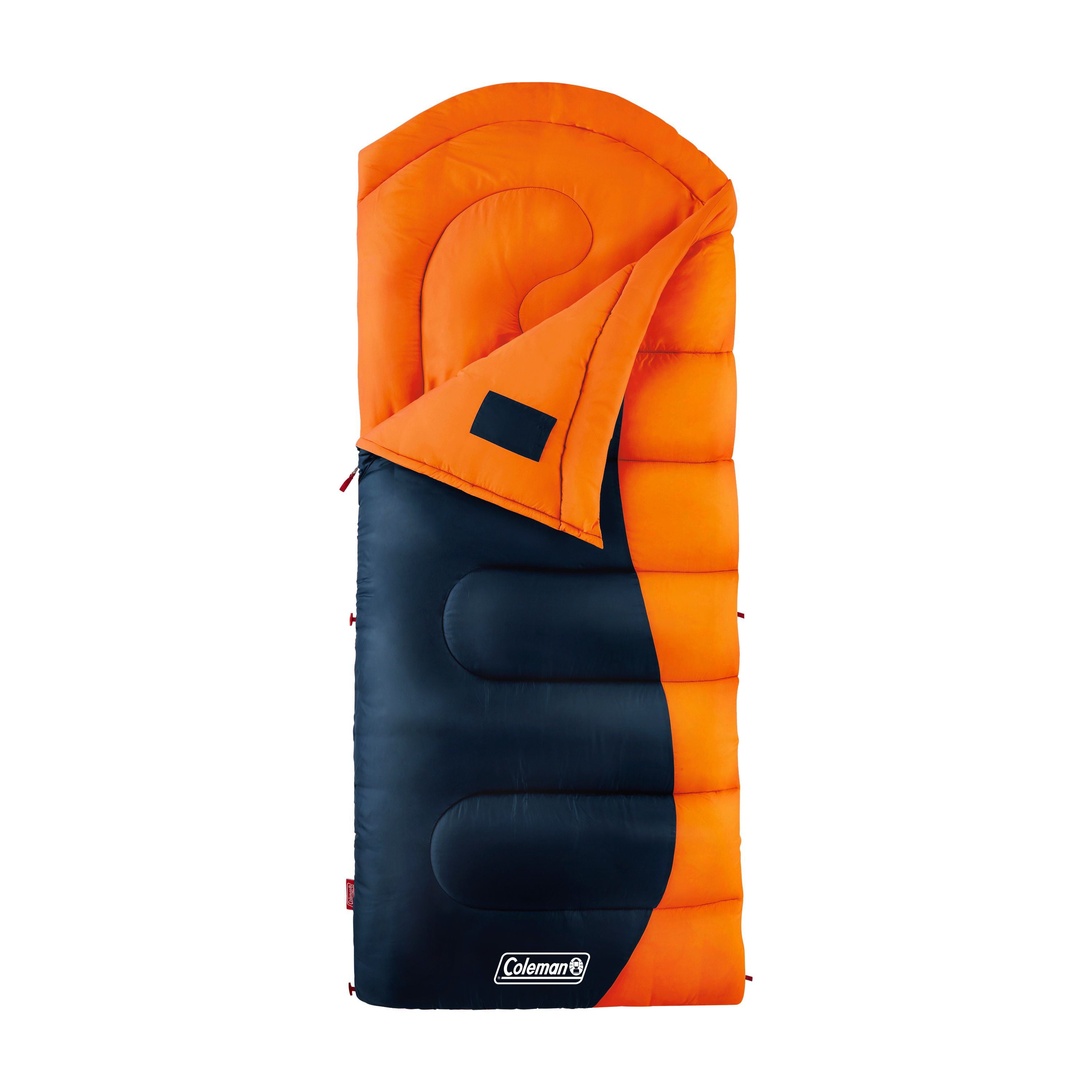 Coleman Montauk 20°F Big and Tall Sleeping Bag, Tiger Lily Orange