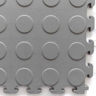 Norsk Multi-Purpose 18.3 in. x 18.3 in. Dove Gray PVC Garage Flooring Tile with Raised Coin Pattern (6-Pieces) NSMPRC6DG