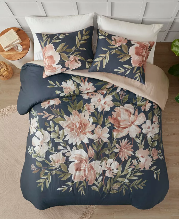 Madison Park Camillia Cotton 3-Pc. Duvet Cover Set， Full Queen