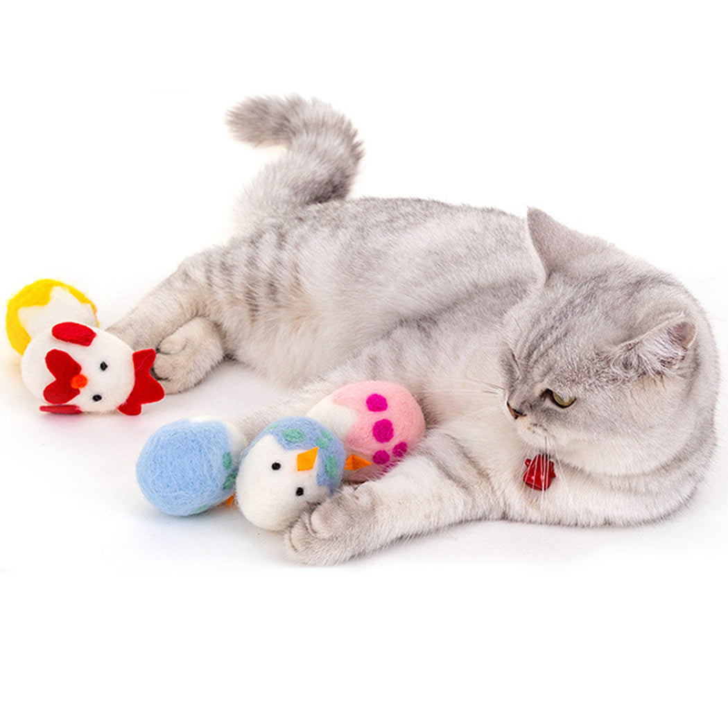 Bangcool Easter Cat Toy Lovely Chicken Egg Cat Chew Toy Catnip Toy Cat Playing Ball