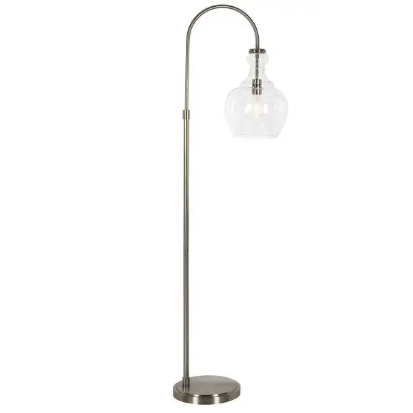 Verona Arc Floor Lamp with Glass Shade