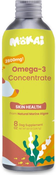 Mokai Algae Oil Omega-3 Concentrate Dog Supplement， 8-oz bottle