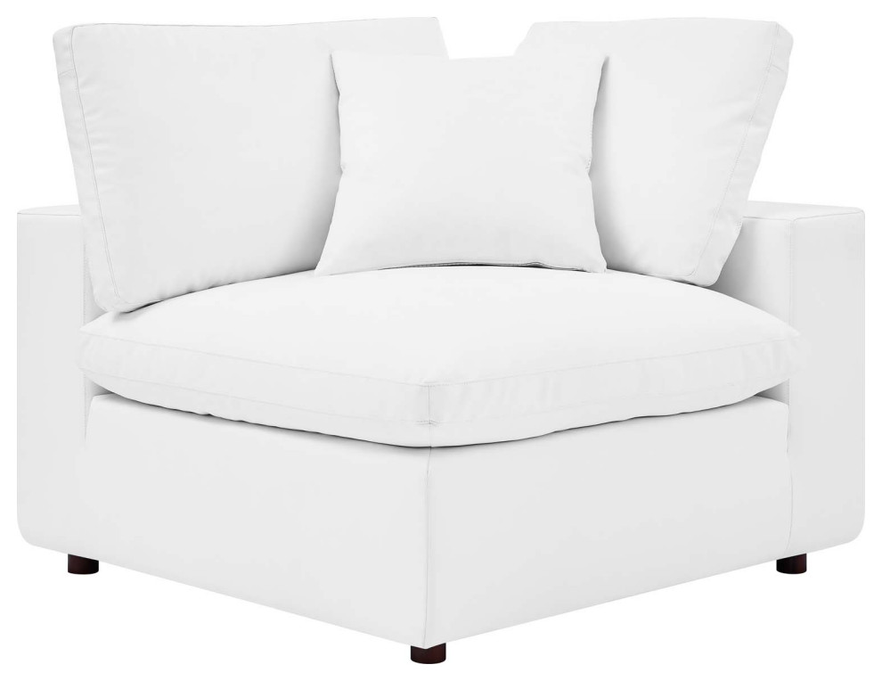 Commix Down Filled Overstuffed Vegan Leather Loveseat   Contemporary   Loveseats   by ShopFreely  Houzz