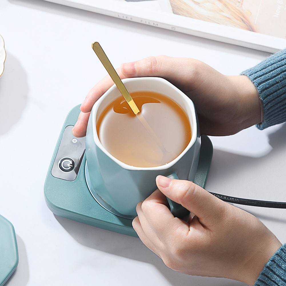 Zexumo Mug Heater Coffee Mug Cup Warmer Milk Tea Water Heating Pad Cup Heater Warm Mat Constant Temperature Coaster