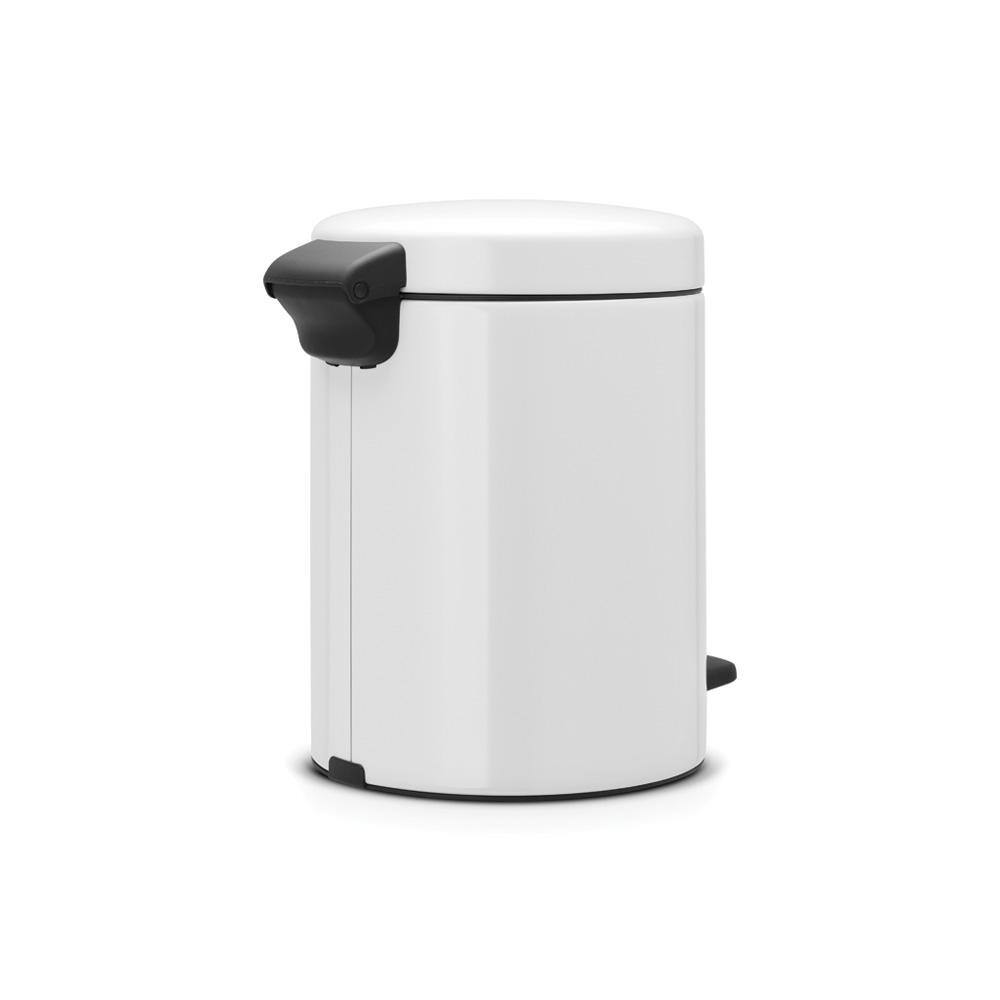 Brabantia NewIcon 1.3 Gal. White Steel Step-On Trash Can 112065