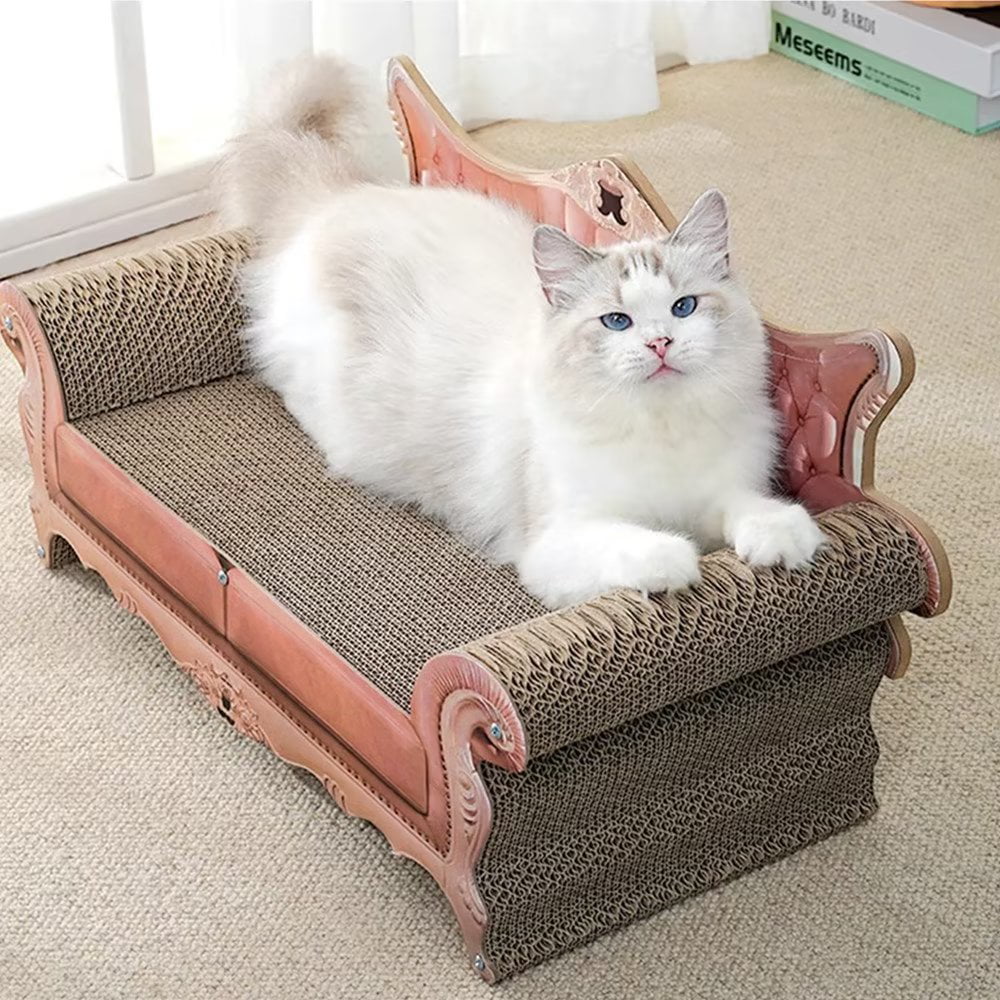 Nisorpa Cat Scratcher Cardboard Pet Scratching Pads Retro Board Corrugated Scratcher Sofa Pet Gift Pink