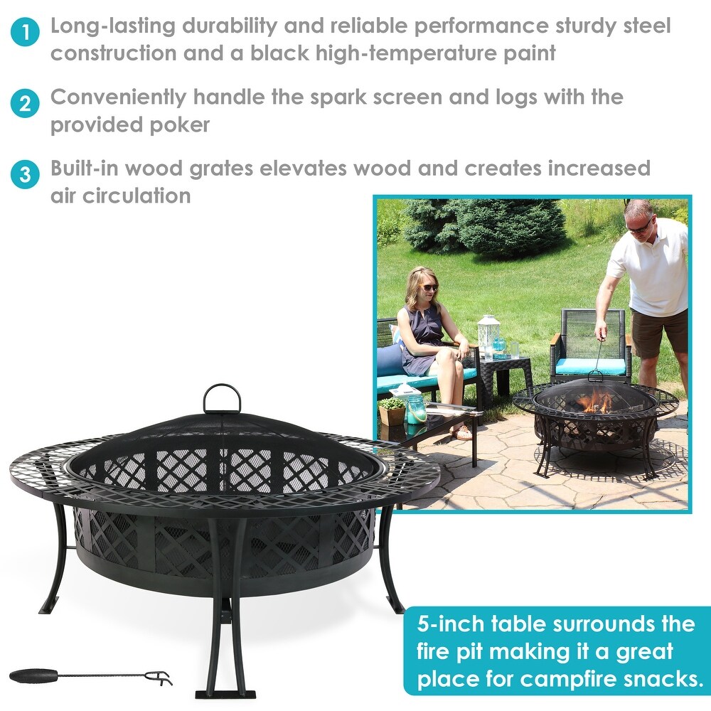 Sunnydaze Large Bowl Fire Pit Durable Steel Patio Garden Camping   Choose Style