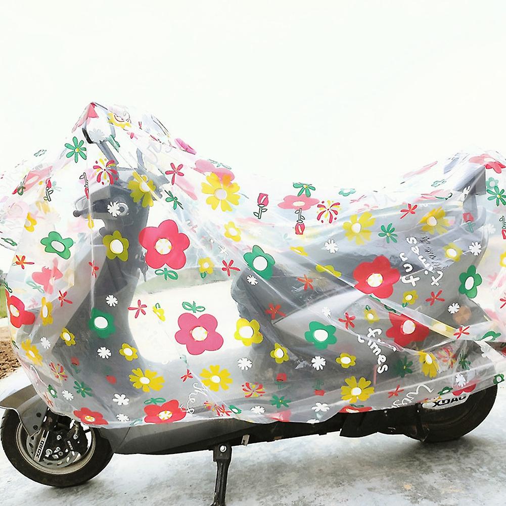 Motorcycle Dust Cover Transparent Print Pattern Protective Cover Four Seasons Universal Disposable Rain Cover M