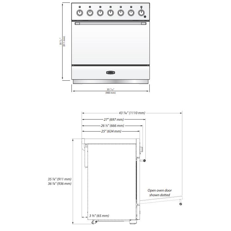 AGA 36-inch Mercury Induction Range with True European Twin Fan Convection AMC36INSS