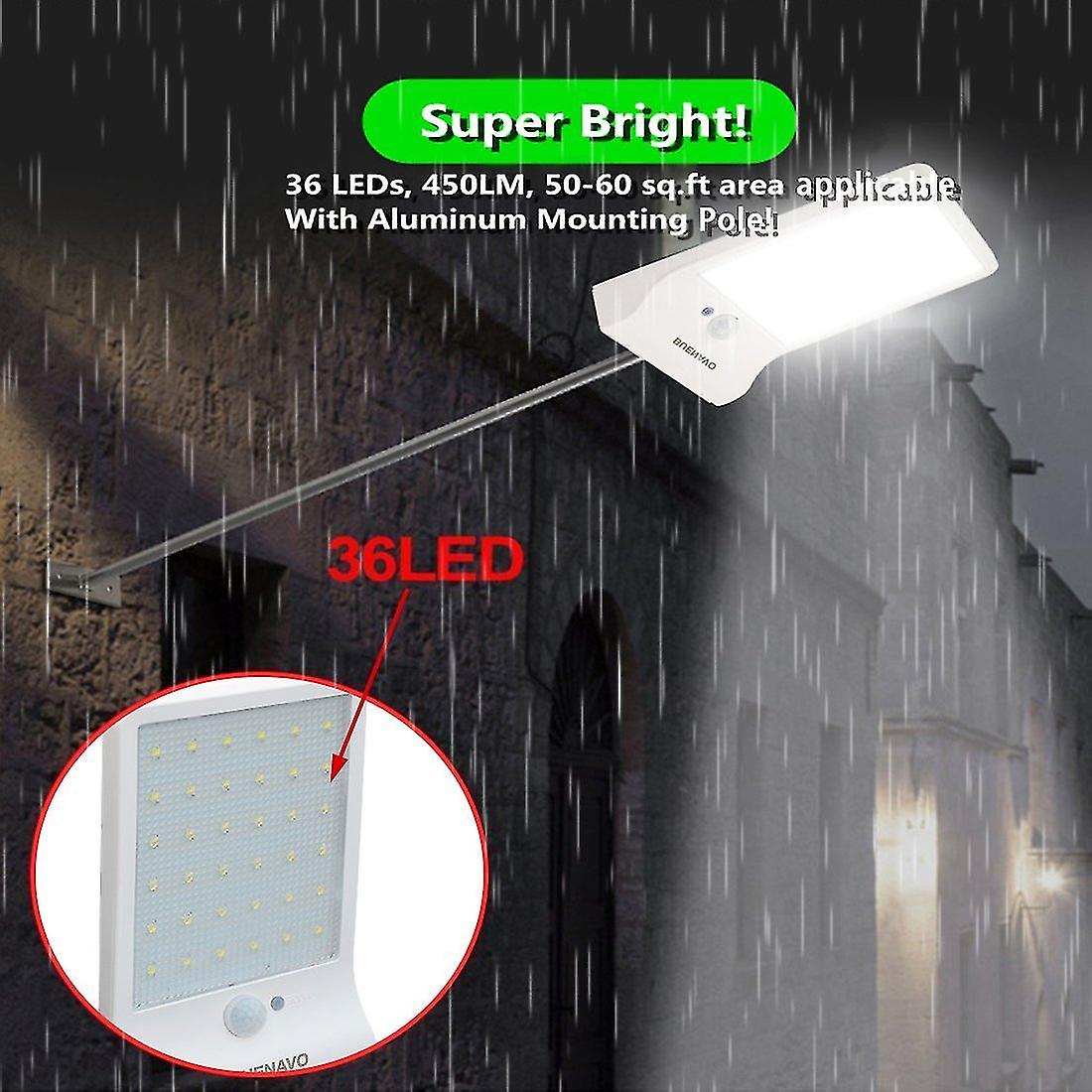 2pcs Solar Pathway Lights， 36 Led Solar Motion Sensor Light， Outdoor Wall Sconces