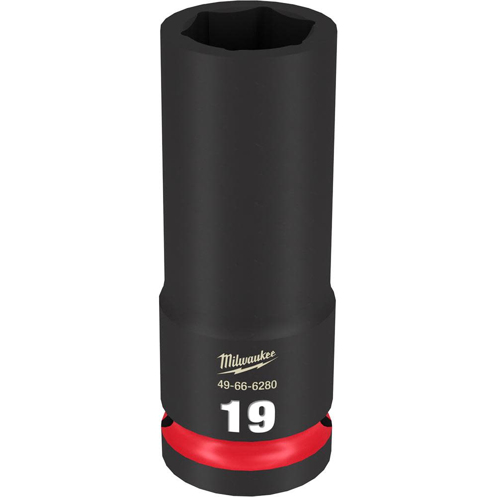 Milwaukee SHOCKWAVE Impact Duty Socket 1/2 Drive 19MM Deep 6 Point 49-66-6280 from Milwaukee