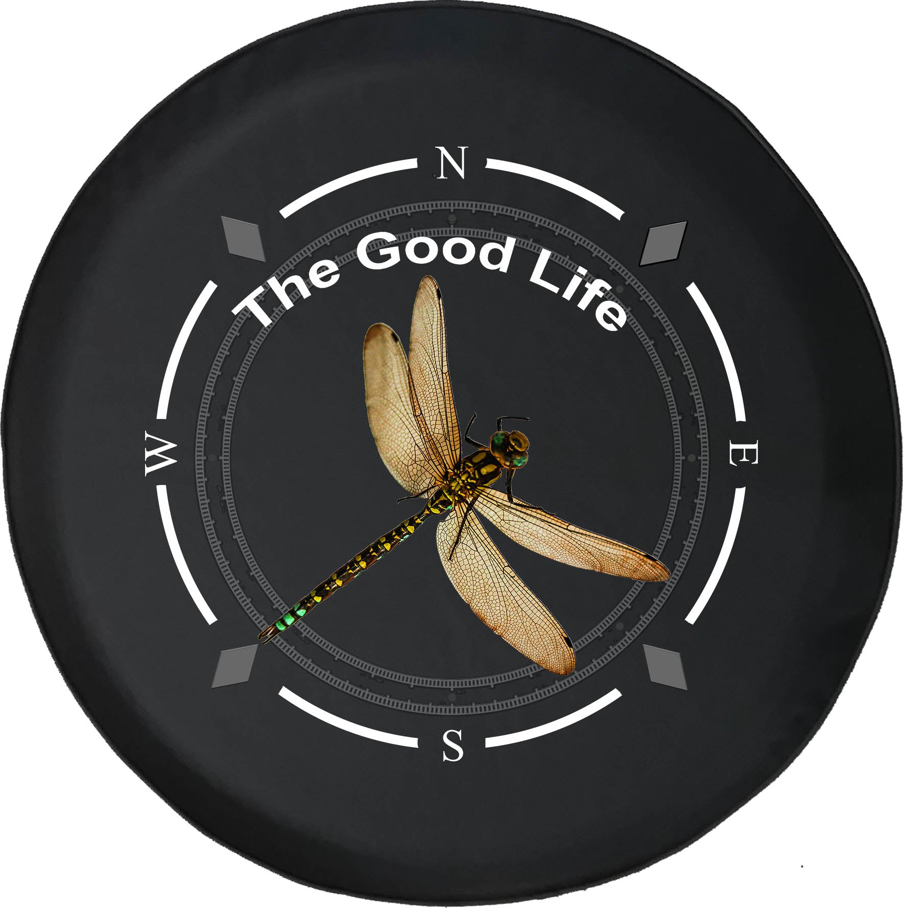 Spare Tire Cover Compass The Good Life Dragon Fly Damsel Fly Wheel Covers Fit for SUV accessories Trailer RV Accessories and Many Vehicles