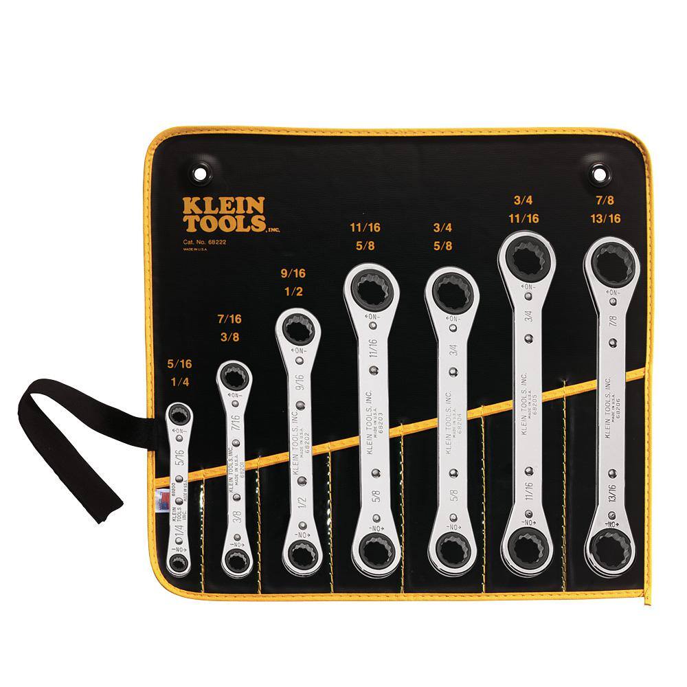 Klein Tools 7-Piece Ratcheting Box Wrench Set 68222