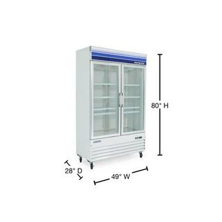 Norpole 29 cu. ft. Glass Door Reach-In Commercial Merchandiser Upright Freezer in White NPGF2-S