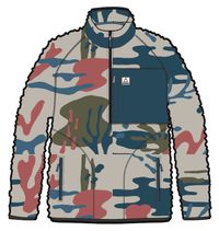 Offroad Recycled Sherpa 1/2 Zip Fleece - Seaweed Camo Pebble Grey