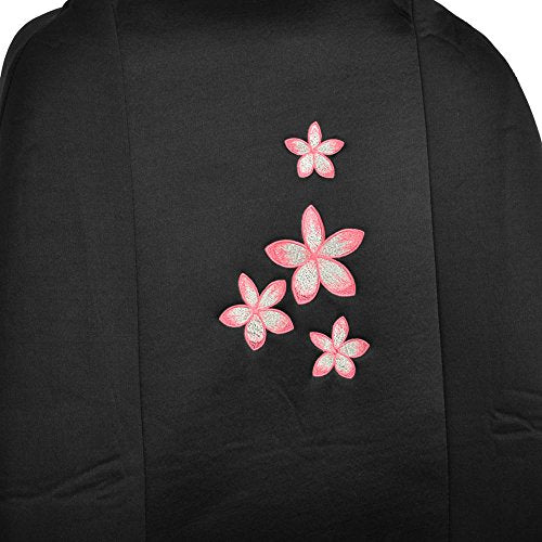 BDK Pink Flower Design Seat Covers for Car， SUV， Van and Truck， 9pc