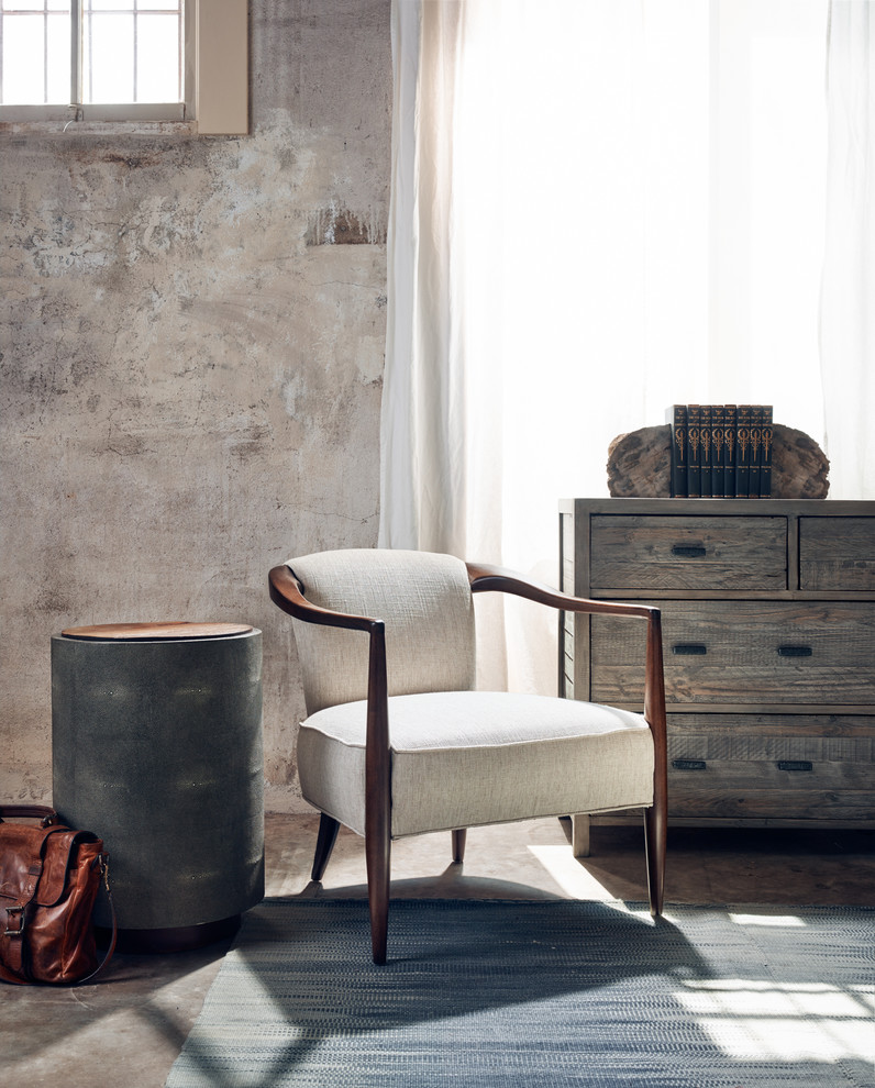 Crosby Reclaimed Wood Round Faux Shagreen Side Table   Transitional   Side Tables And End Tables   by Zin Home  Houzz