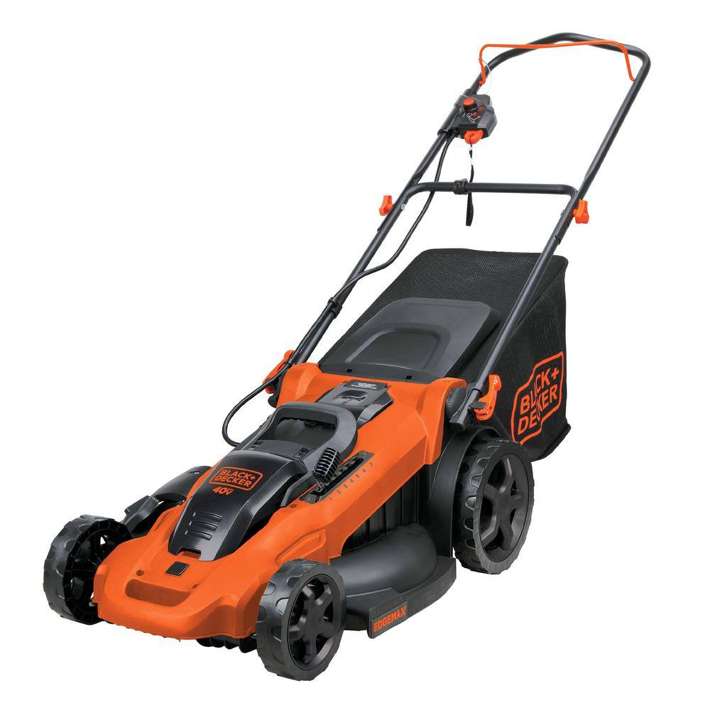 BLACK+DECKER 40V MAX 20 in. Battery Powered Walk Behind Push Lawn Mower with (3) 2Ah Batteries & Charger CM2043CLBX2040