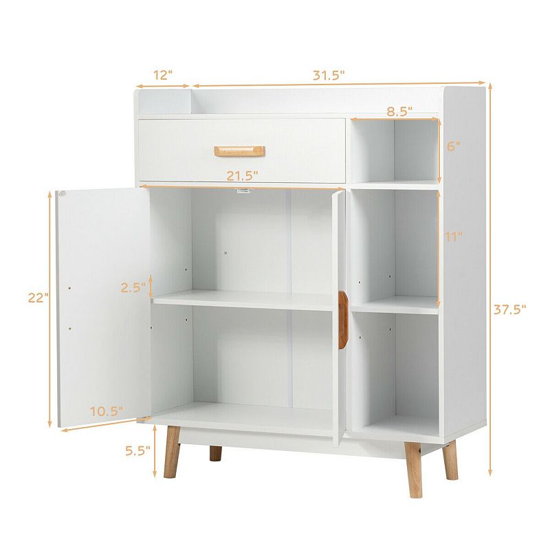 Floor Storage Cabinet Free Standing Cupboard Chest