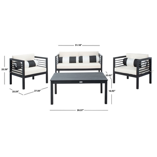 SAFAVIEH Outdoor Living Alda 4piece Set with Accent Pillows