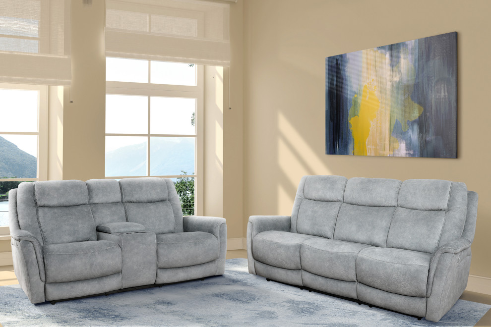 Power Reclining Sofa Loveseat and Recliner   Contemporary   Living Room Furniture Sets   by Parker House  Houzz