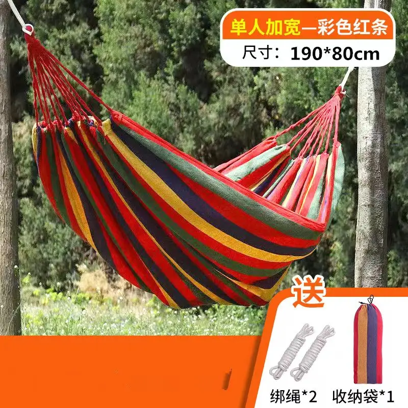 Outdoor Hammock Portable Garden Hammock Sports Home Travel Camping Swing Canvas Stripe Bed Hammock Double Single People