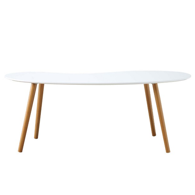 Oslo Bean Shaped Coffee Table White bamboo Breighton Home