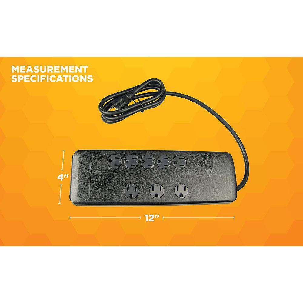 Woods 6 ft. 8-Outlet 3540-Joule Surge Protector Power Strip with Sliding Safety Covers and Circuit Breaker 41618