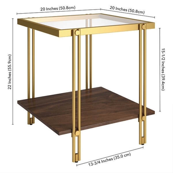 Inez Modern Metal and Glass Side Table