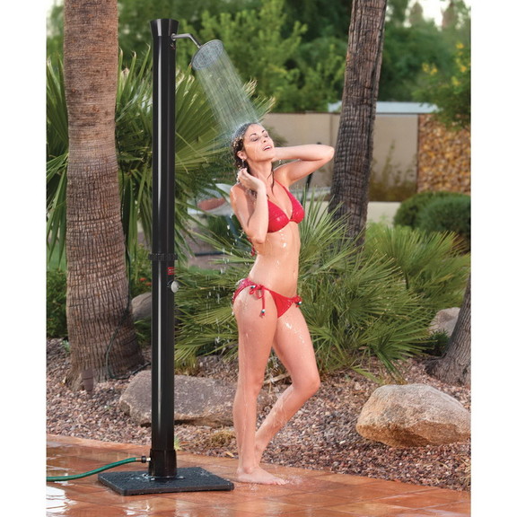 Island Retreat NU6816 Outdoor Solar Shower with Ba...