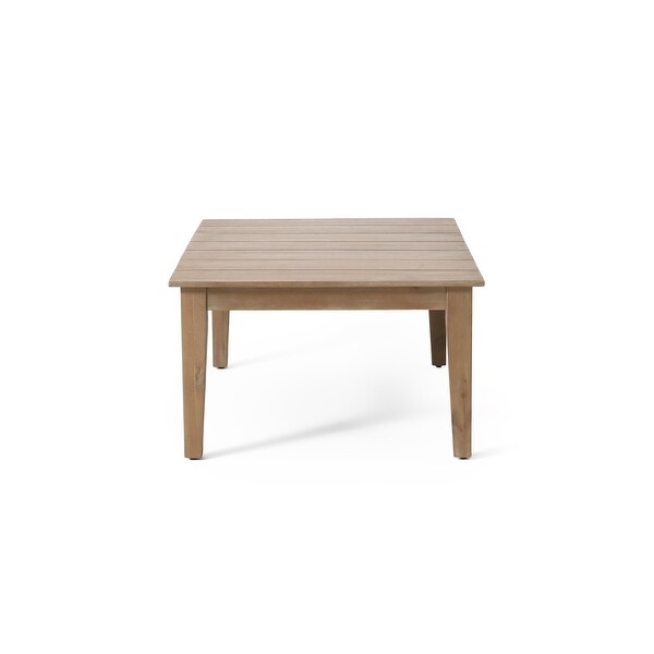 Acacia Wood Outdoor Coffee Table，Light Brown，14'' H X 23.5'' W X 39.5'' L