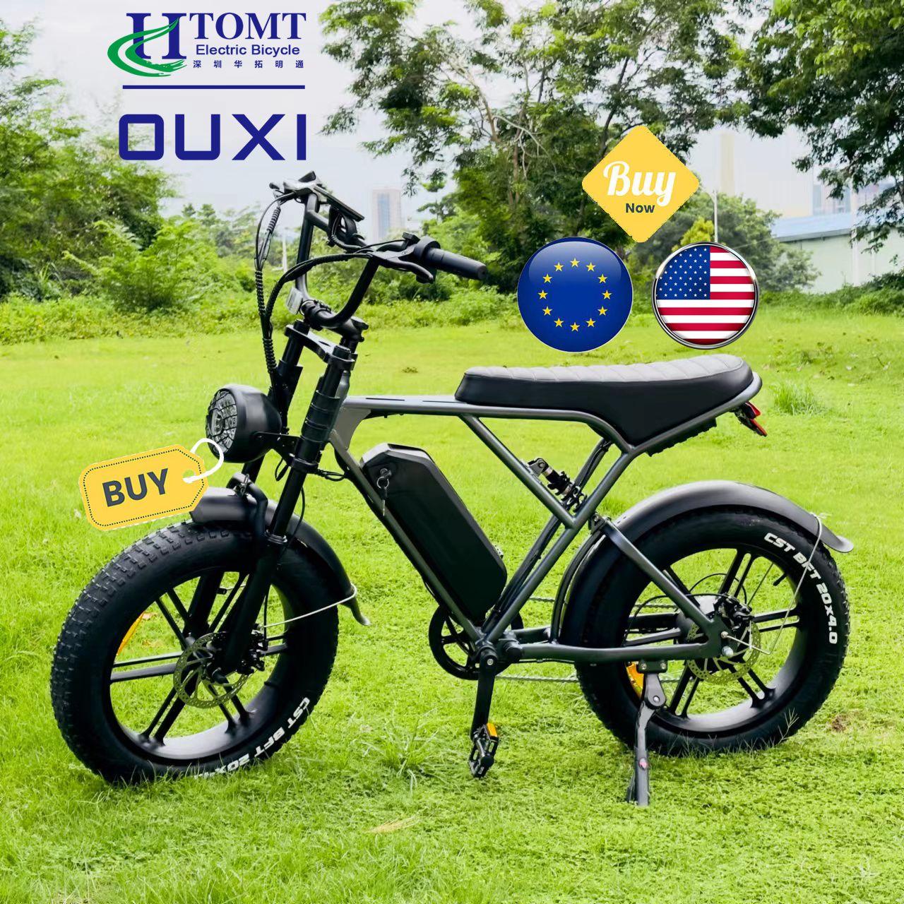 fatbike OUXI V8 OUXI H9 Retro Dirt Fat Tire E bike 1000w hybrid bike electric mountain bike