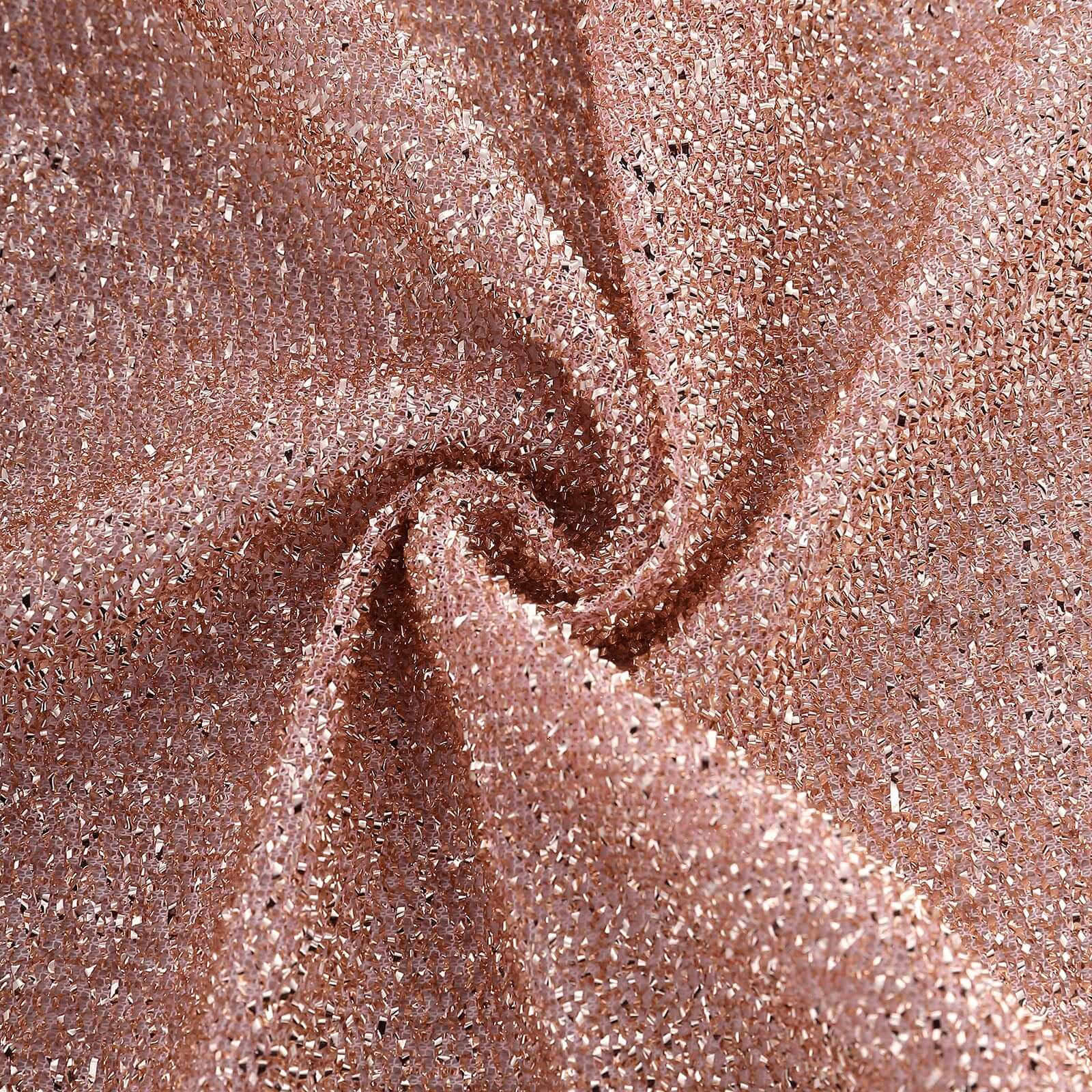 Rose Gold Metallic Shimmer Tinsel Spandex Stretch Chair Slipcover