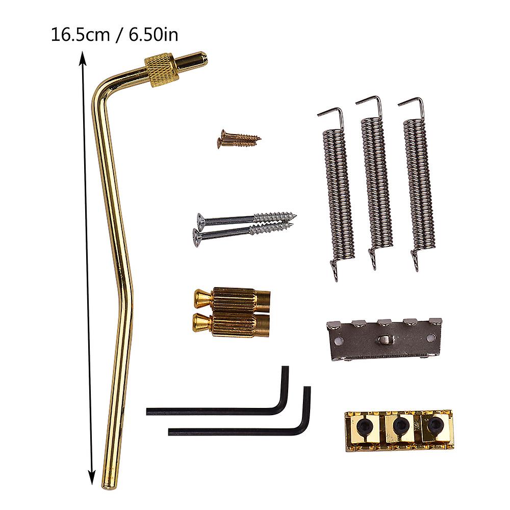 Elecrtic Guitar Locking Double Tremolo System Set Guitar Bridge Gold Gold