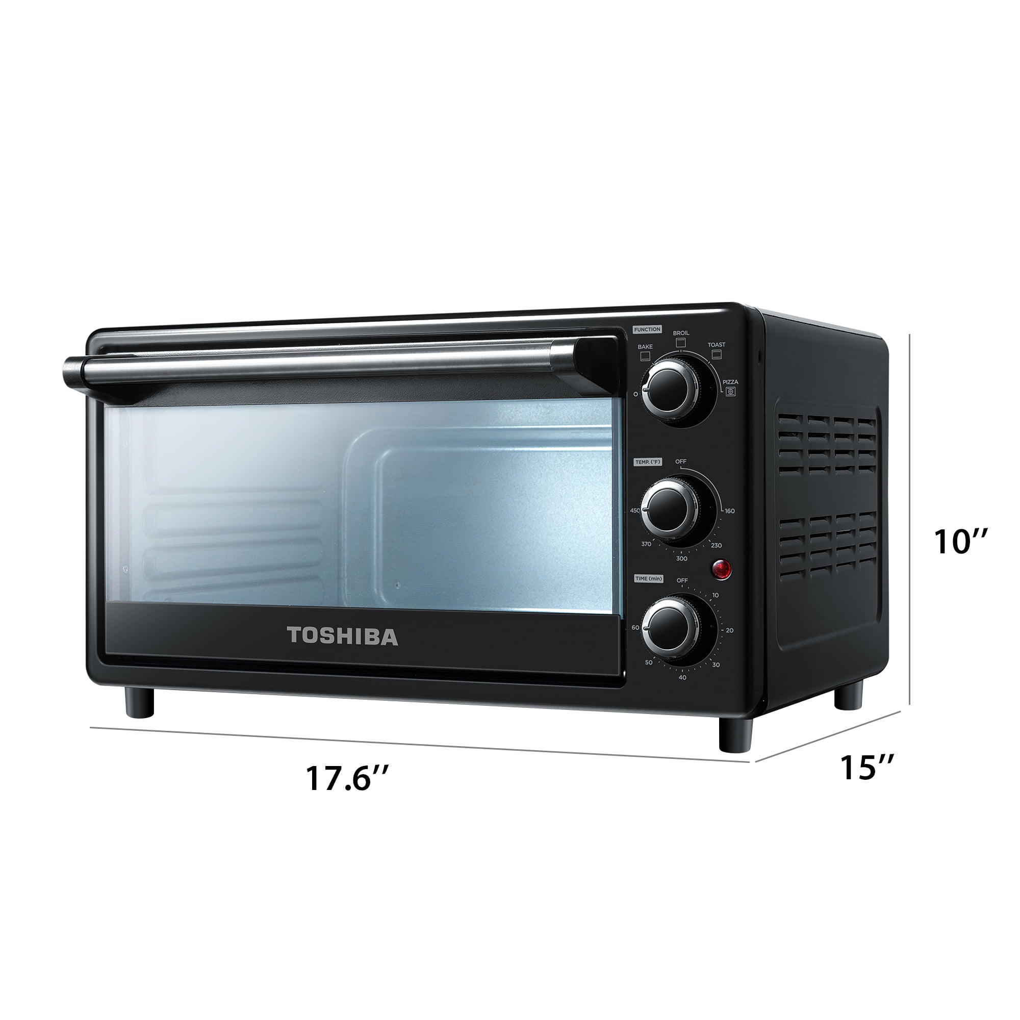 Toshiba Mechanical Convection Oven, 6-Slice, 4 Settings, 1500 Watts, Black