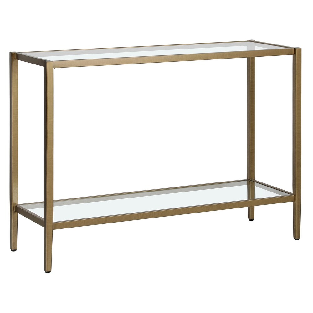 Hera 42'' Wide Rectangular Console Table with Clear Shelf   42\