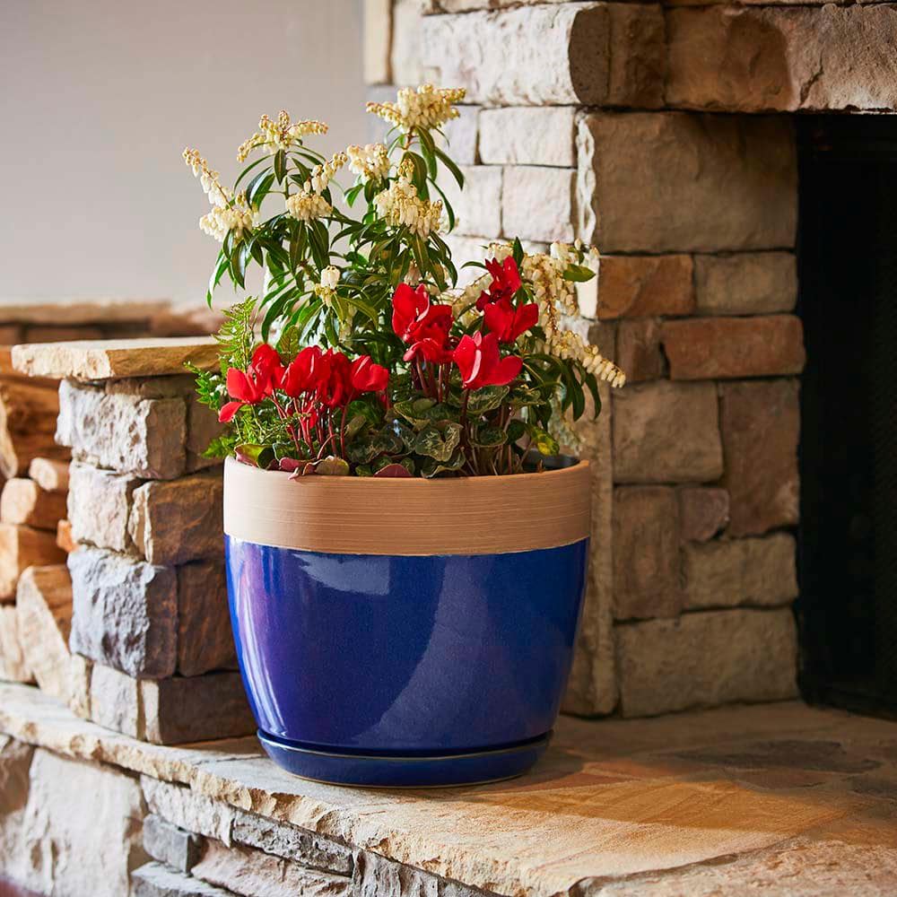 Southern Patio Ana Medium 12 in. x 11.2 in. 11 Qt. Navy Blue Ceramic Indoor Pot CRM-064831A