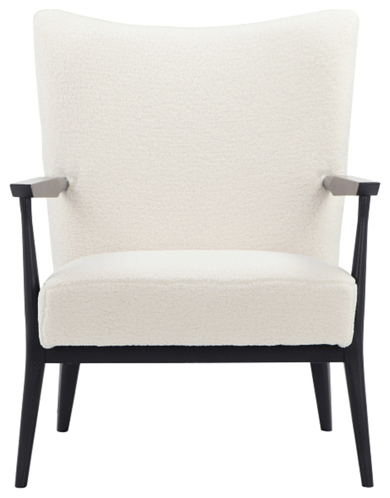 Winnie Lounge Chair Boucle White   Midcentury   Armchairs And Accent Chairs   by Pangea Home  Houzz