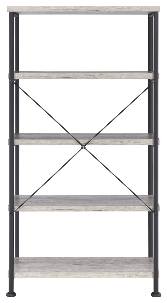 Analiese 4 shelf Bookcase Grey Driftwood   Modern   Bookcases   by Modon  Houzz