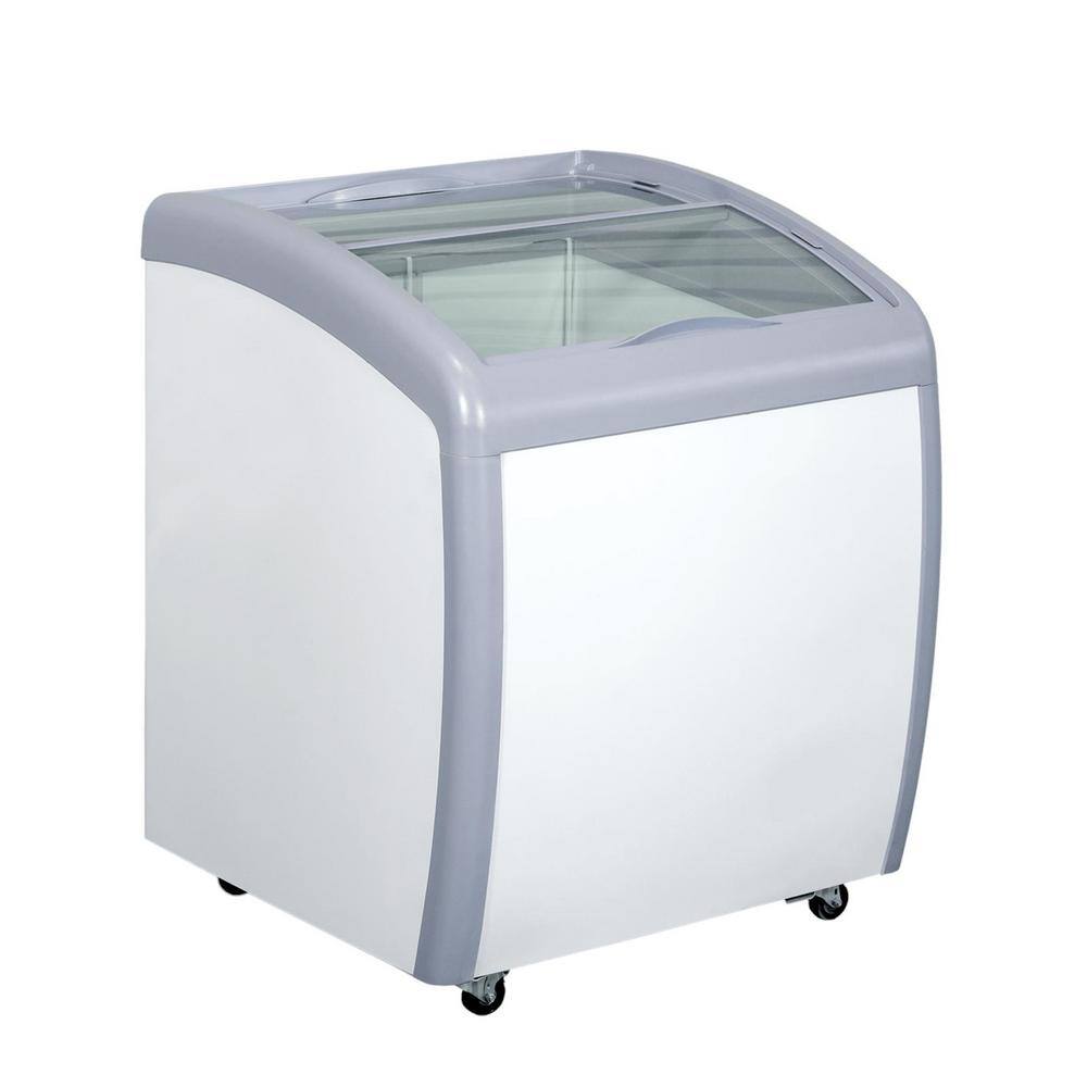 Ancaster Food Equipment 160 L. 5.6 cu. Ft. Capacity Glass Top Novelty Ice Cream Portable Freezer XS-160YX